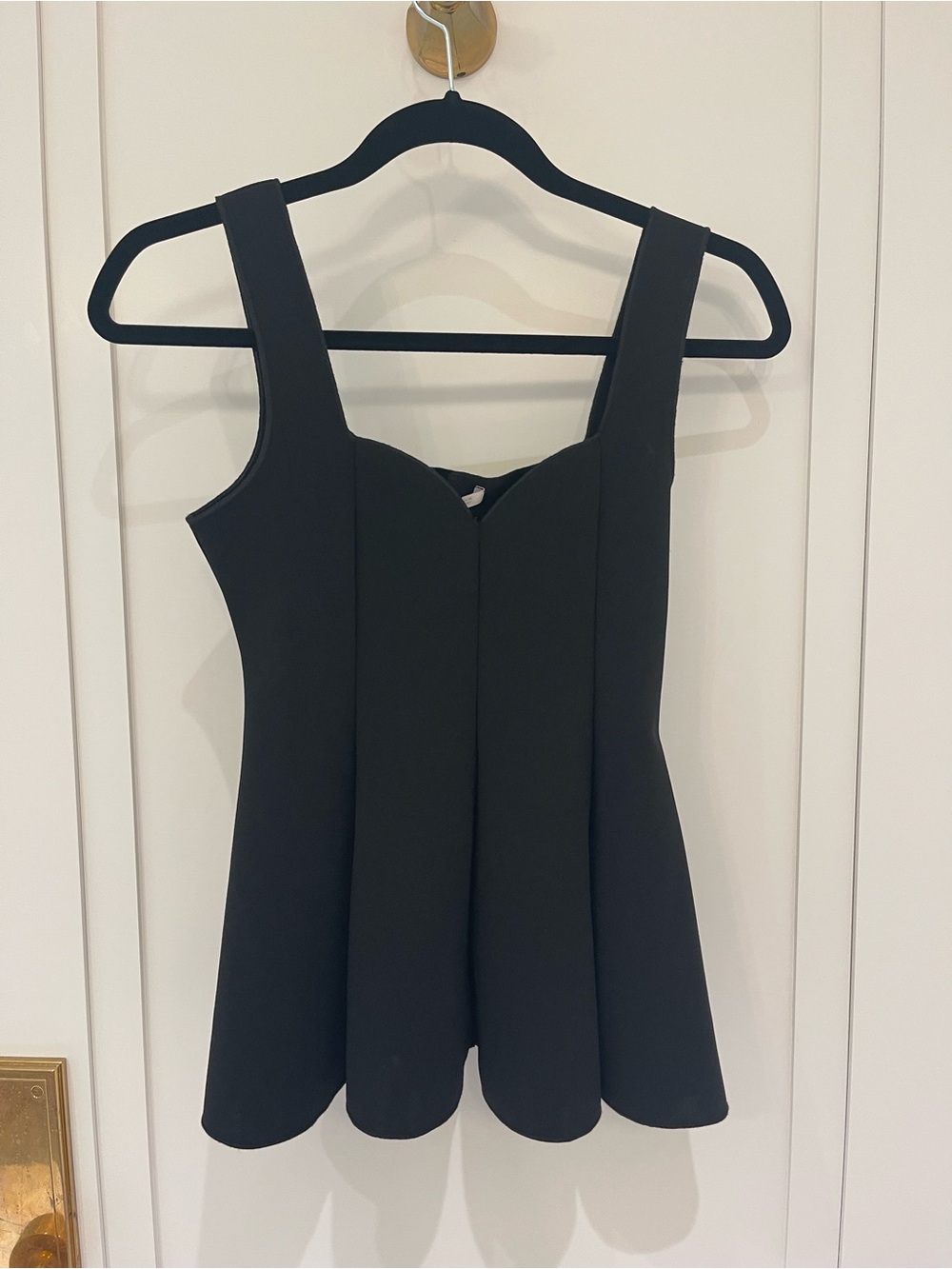 Zara Black Scalloped Peplum Mini Tank Top